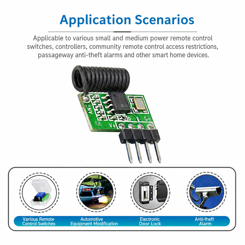 Arduino Kit - Modulo Ricevitore RF Supereterodina 315MHz/433MHz 3.3V-5.5V