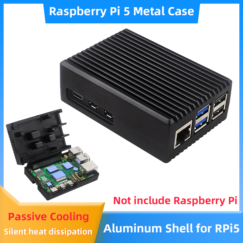 Pi 5 Case - Custodia in alluminio per Raspberry Pi
